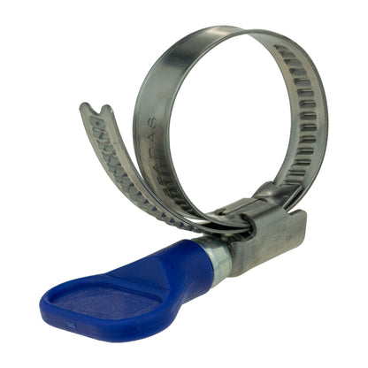 A2 Grip Hose Clip 16–27 mm, blue grip, steel hose clamp ring
