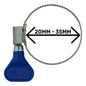 A2 Grip Hose Clip 20–35mm with blue handle and grey band