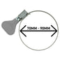 A2 Grip Hose Clip 70–90mm, perforated metal band with grey grip pads