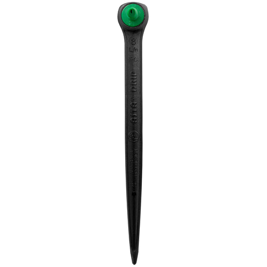 Antelco Asta drip spike dripper with green insert on black plastic stem