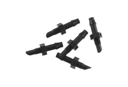 Micro fitting adaptor pieces, 4.5mm barb with 10-32 threads, black finish