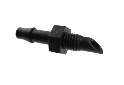 Micro fitting adaptor, 4.5mm barb x 10-32 thread, hex section and tapered tip