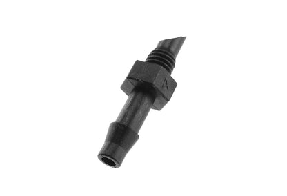 Single micro fitting adaptor showing 10-32 thread section and barb outlet