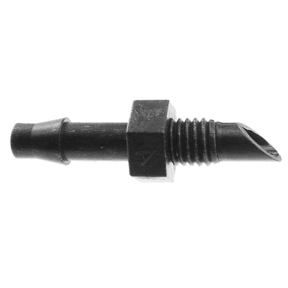 Antelco Adaptor Micro Fitting 4.5mm Barb x 10-32 thread, black barbed hose end