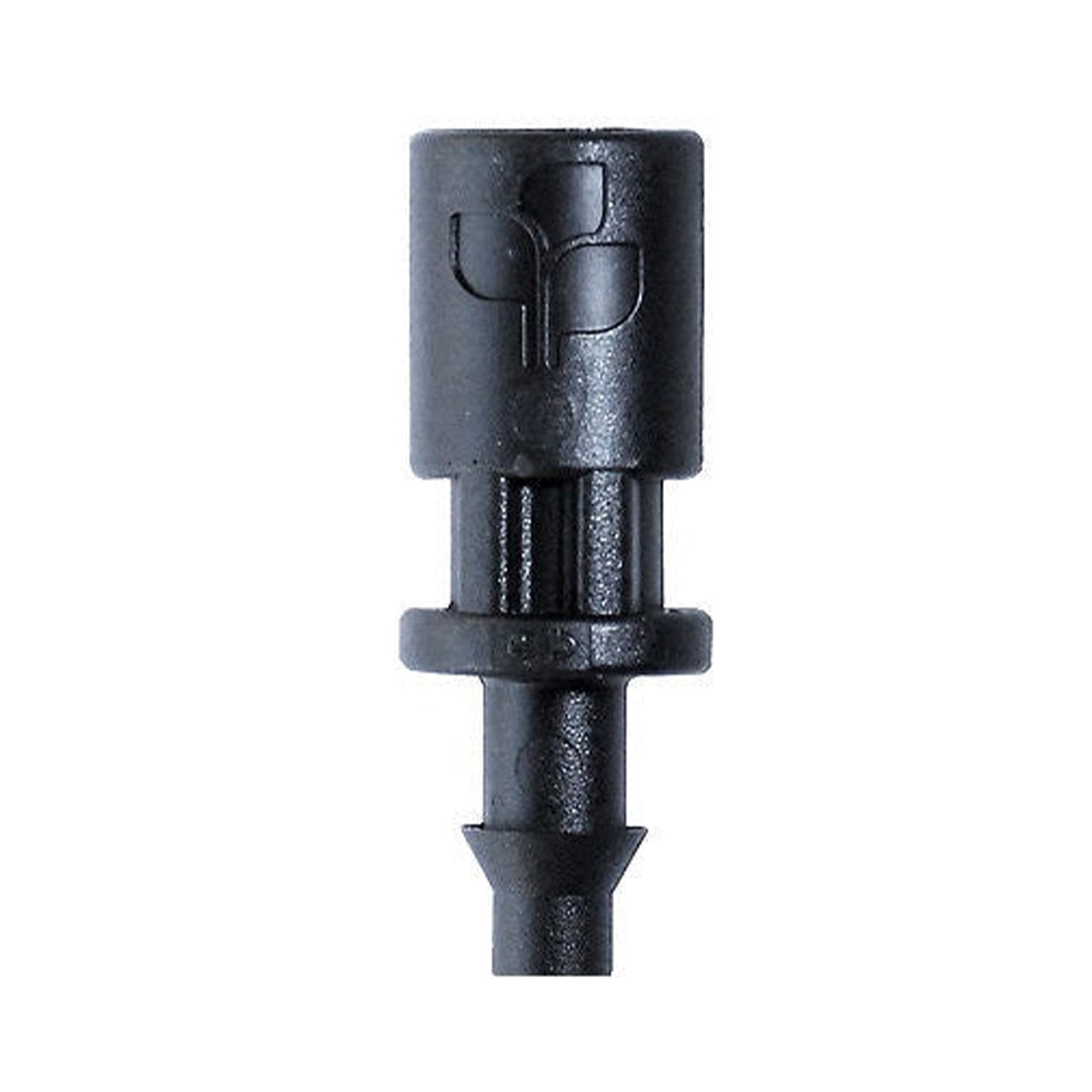 Antelco Asta stake adaptor: 4 mm (F) x 4.5 mm barb, black plastic