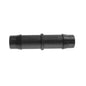 Straight barbed fitting, 13mm, dark plastic coupling with central ring and markings