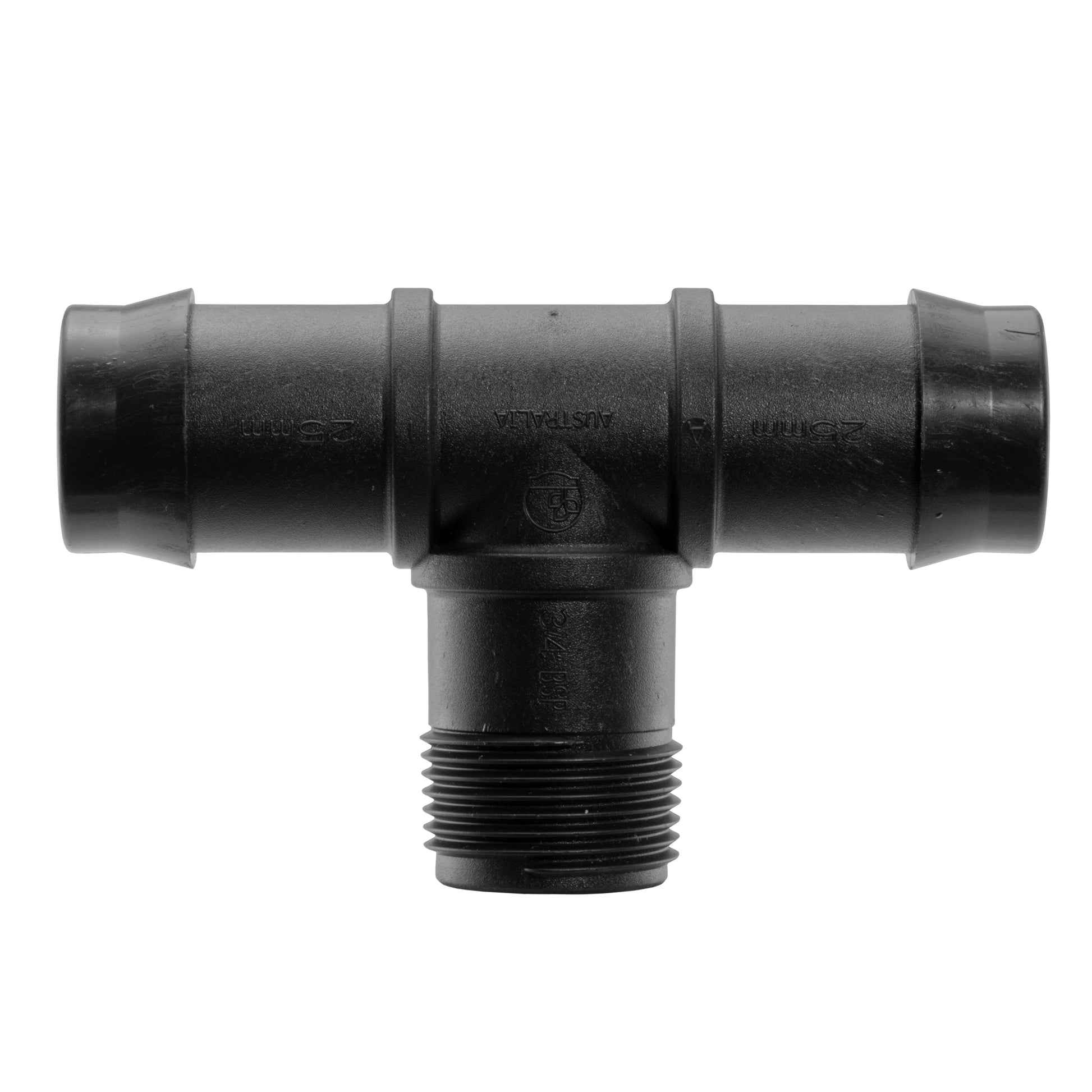 IBC 2" S60X6 cap with black T-piece and male threaded outlet