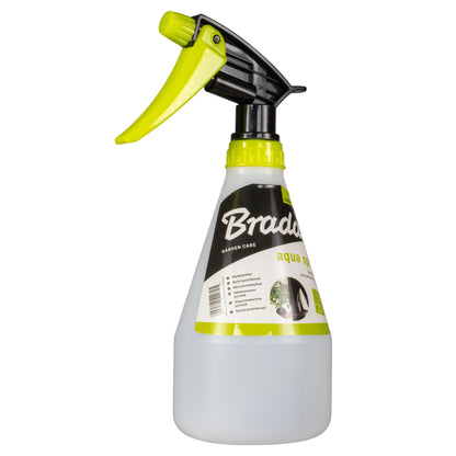 Aqua Spray hand sprayer bottle with lime-green pump handle and black spray head