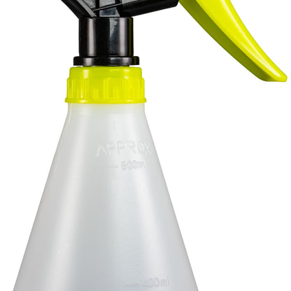 Aqua Spray hand sprayer bottle neck with lime-green lid and black pump base