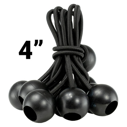 Schwarze Bungee-Bälle am Bund, 4 Zoll