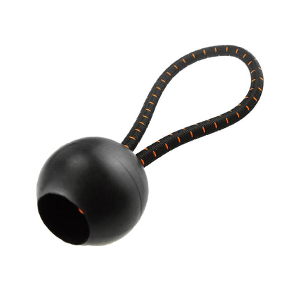 Schwarzer Bungee-Ball mit orangefarbener Ziernaht