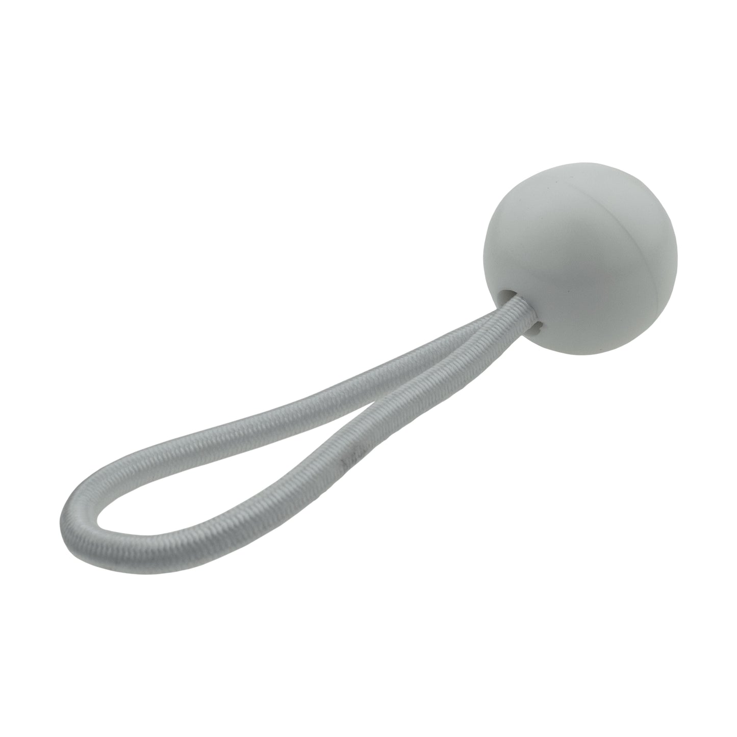 White tarpaulin bungee ball with elastic cord tie for securing