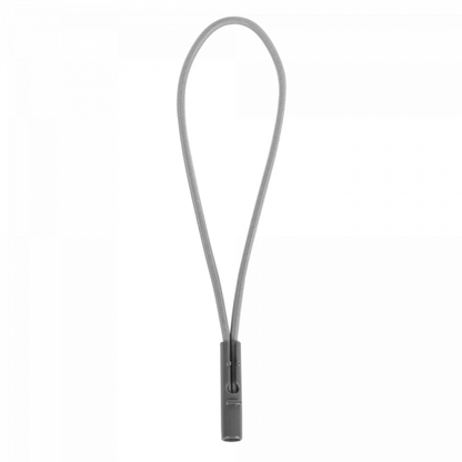 Bungee cord with T-bar clasp and elastic loop, 6-inch grey strap