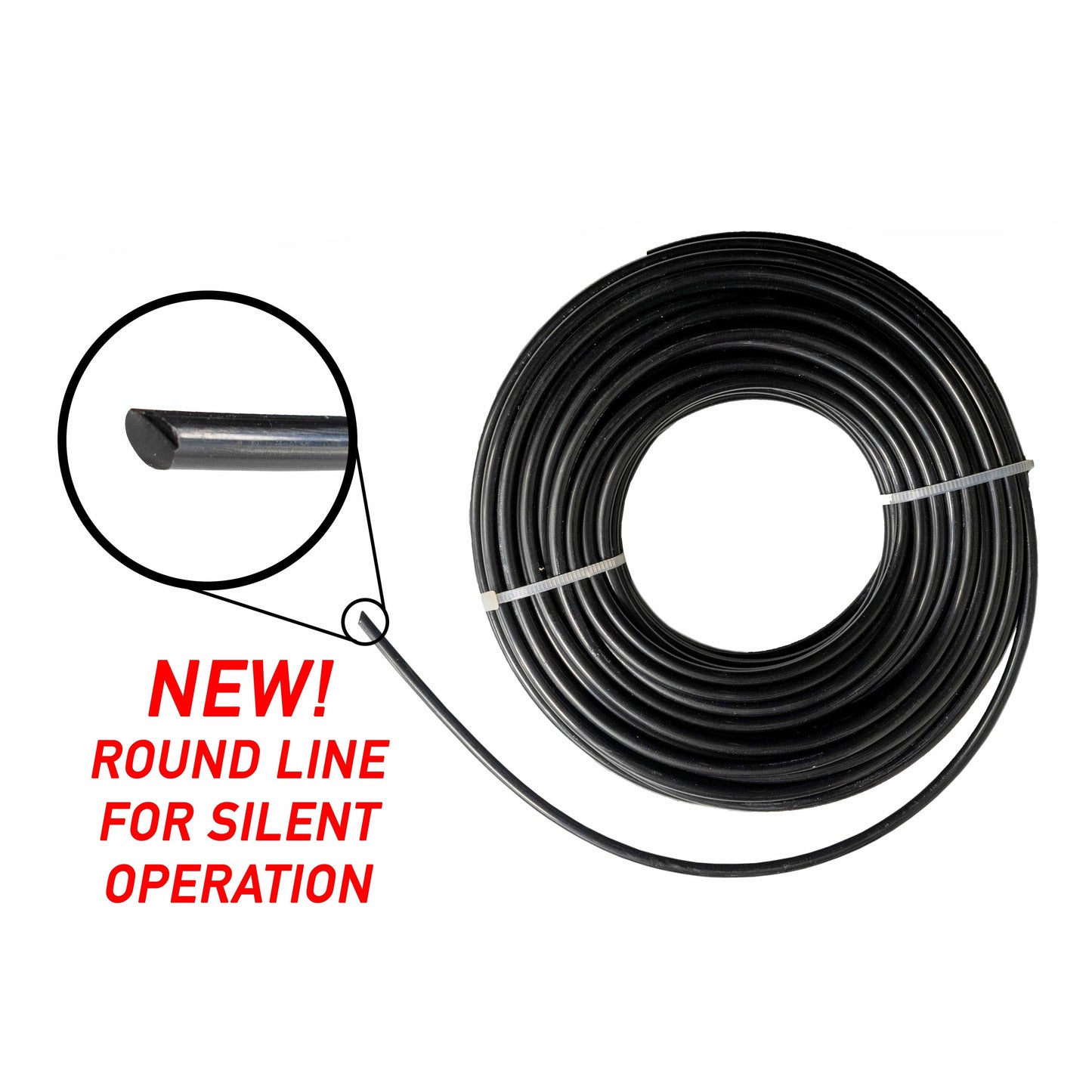 Black round strimmer line coil with cut-end insert, 1.6mm x 15m