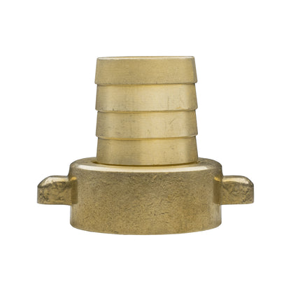 Brass end of the 19mm in-line BSPM valve, with short connector and raised collar