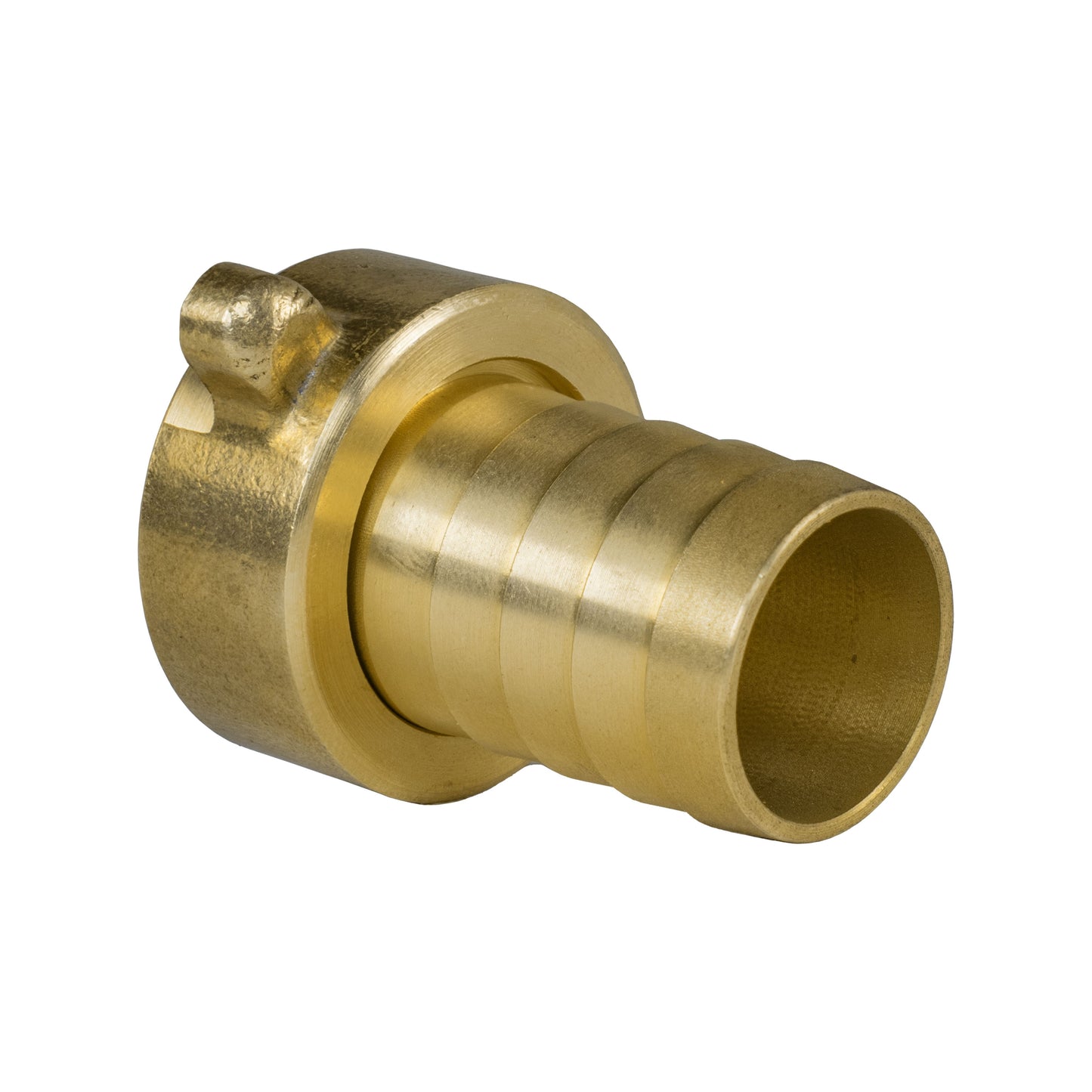 19mm brass barb connector with ridged barb end and hex base