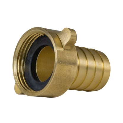 19mm brass barb connector with internal inlet and rubber seal face