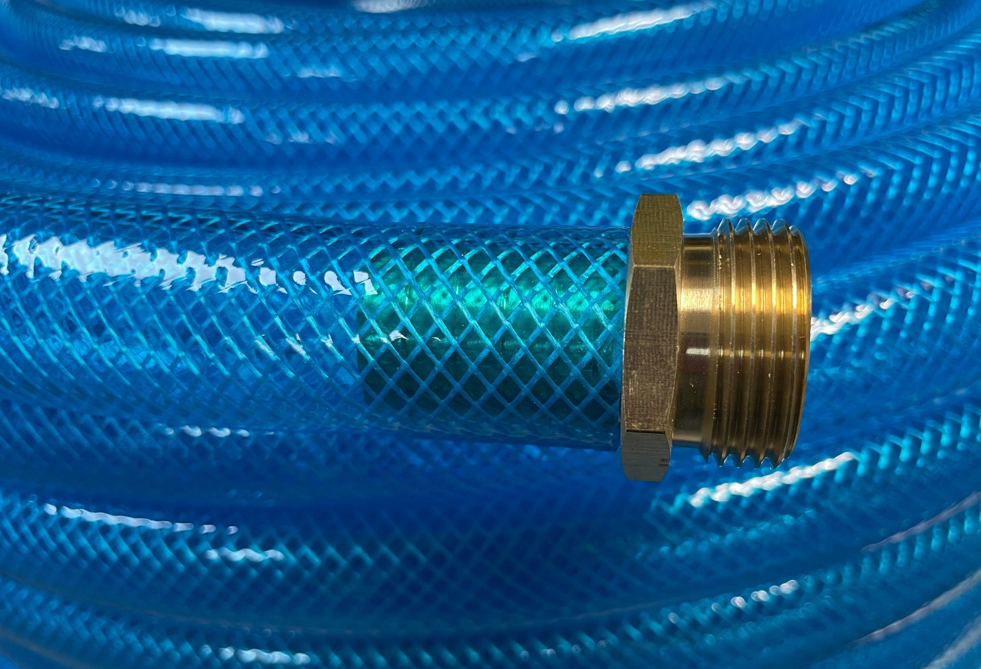 Geflochtener Kraftstoffschlauch aus transparentem PVC, blau, 25 mm*2,6 mm