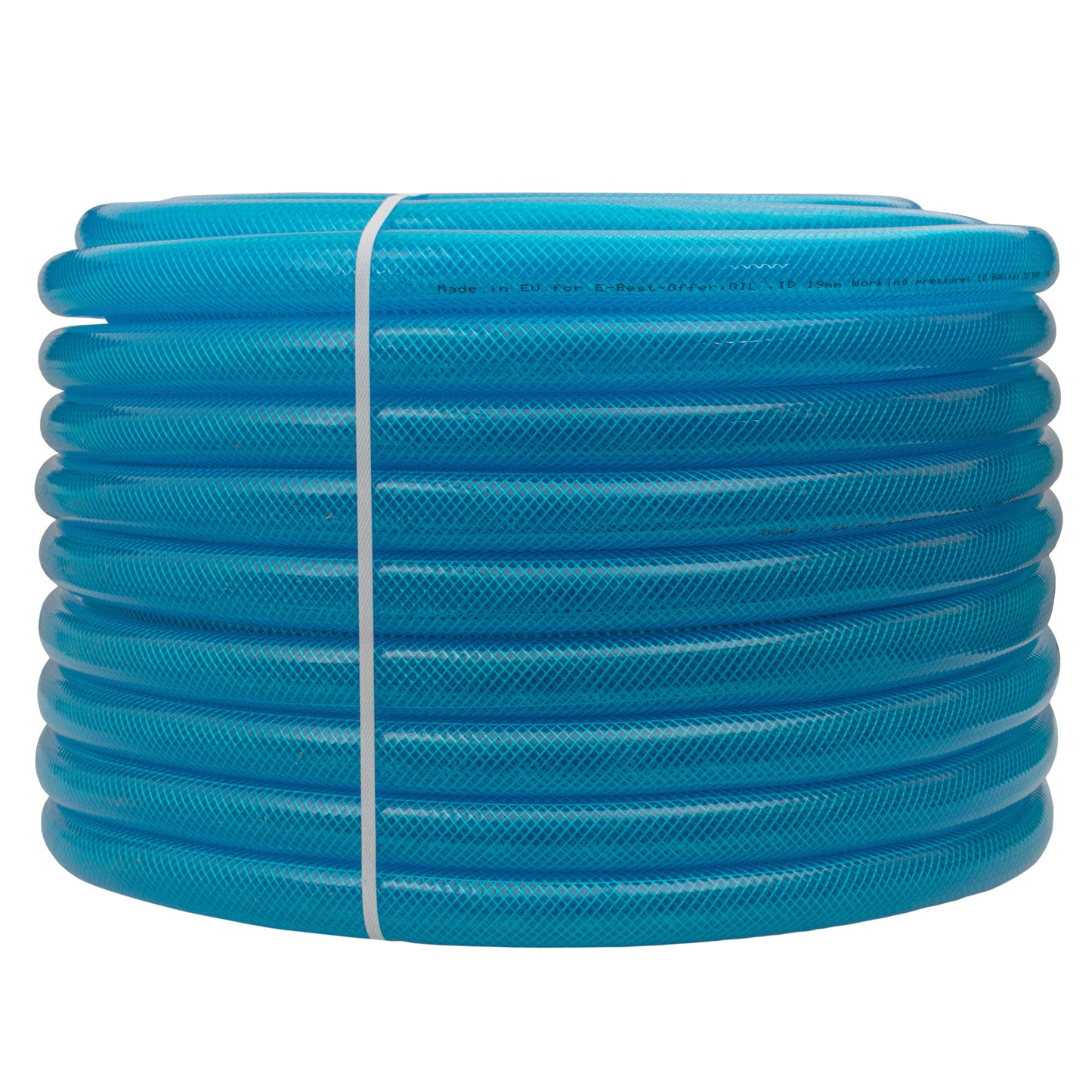 Blaue geflochtene Kraftstoffschlauch-Spule aus transparentem PVC, 25 mm*2,6 mm