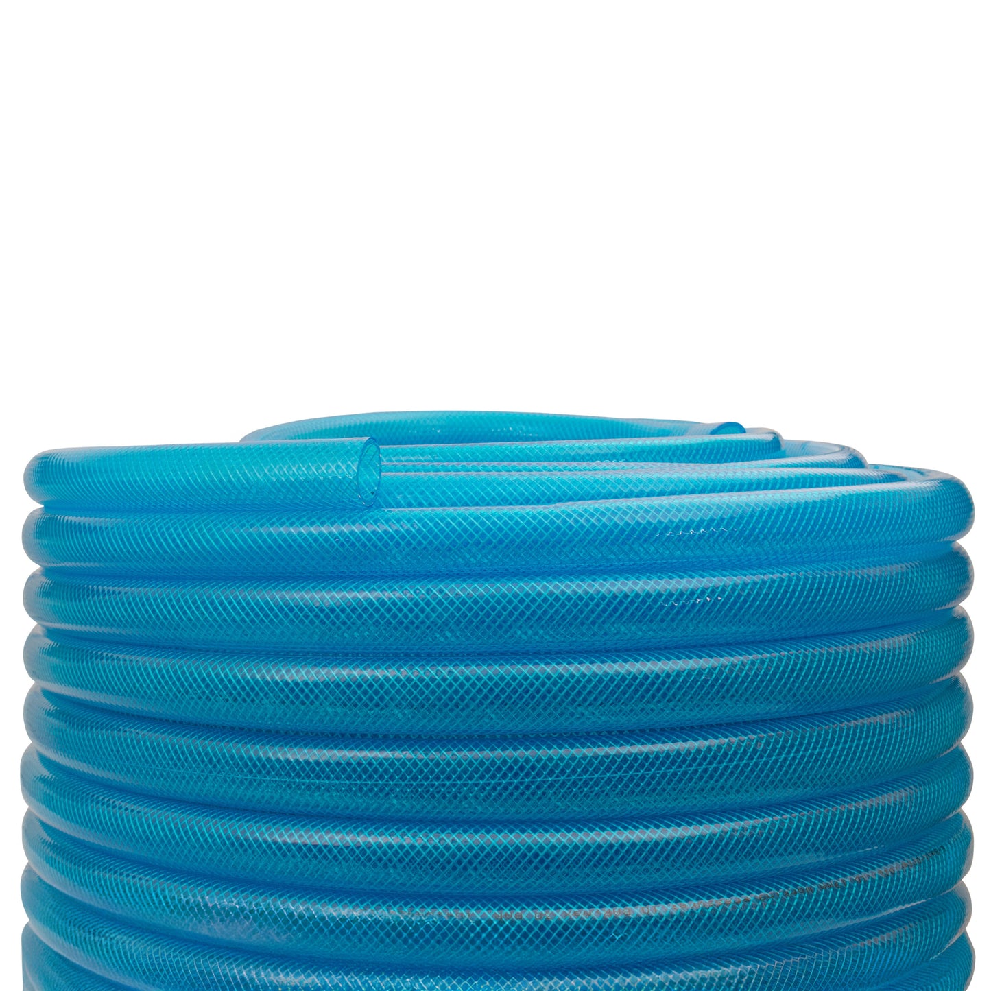 Geflochtener Kraftstoffschlauch blau transparent, Schlauchrolle, 25 mm*2,6 mm