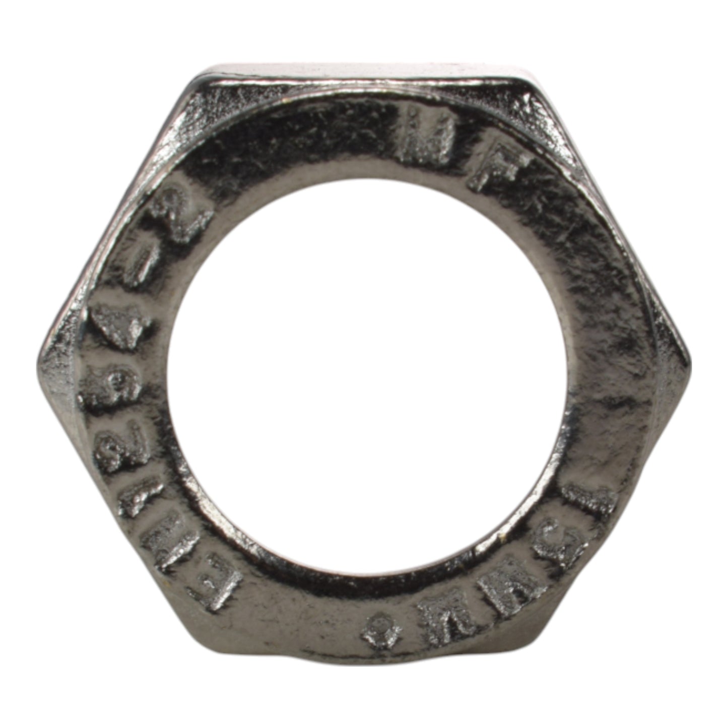 Open hex brass compression nut with internal seat for hose fitting