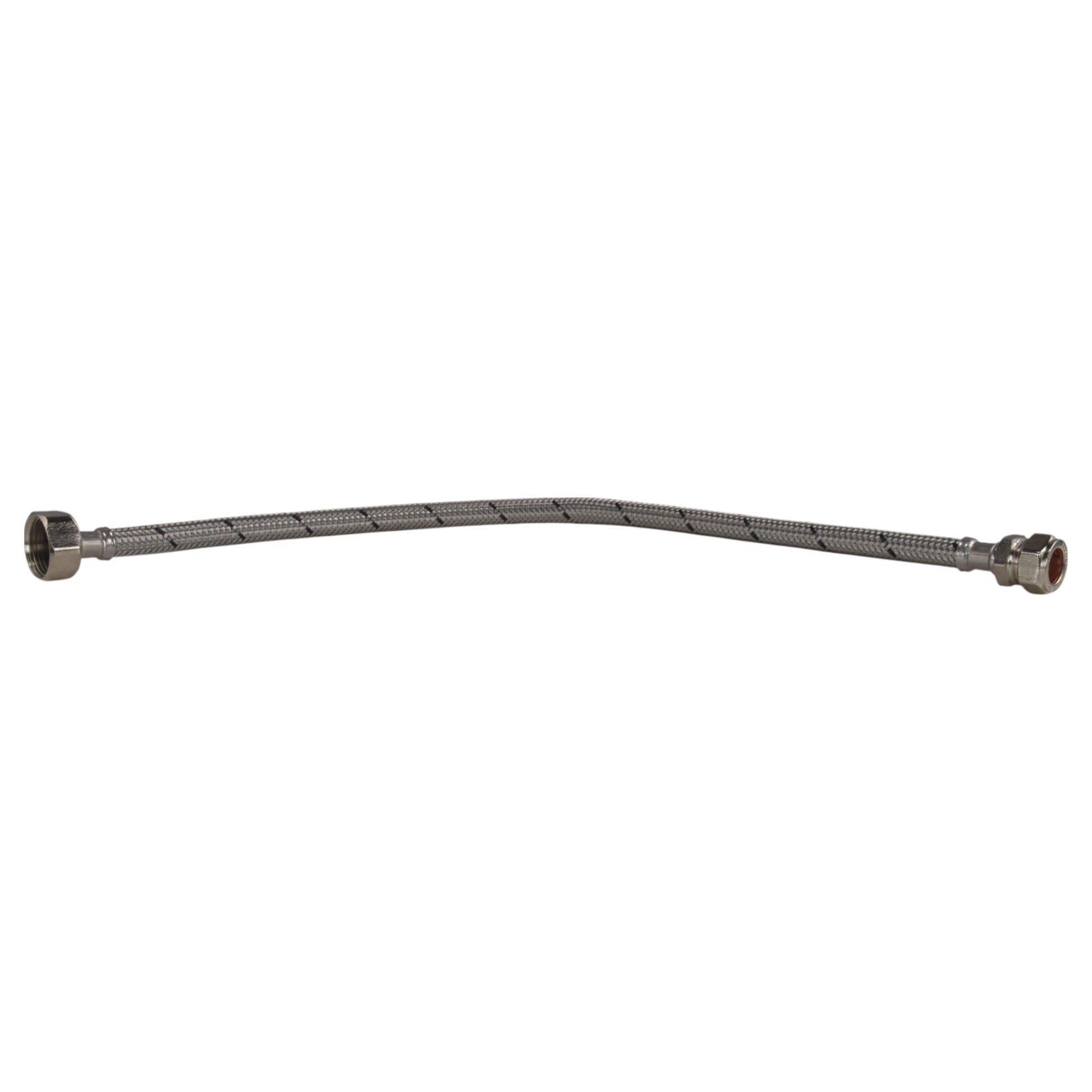 15mm flexi hose 500mm with braided tube and compression fittings on both ends