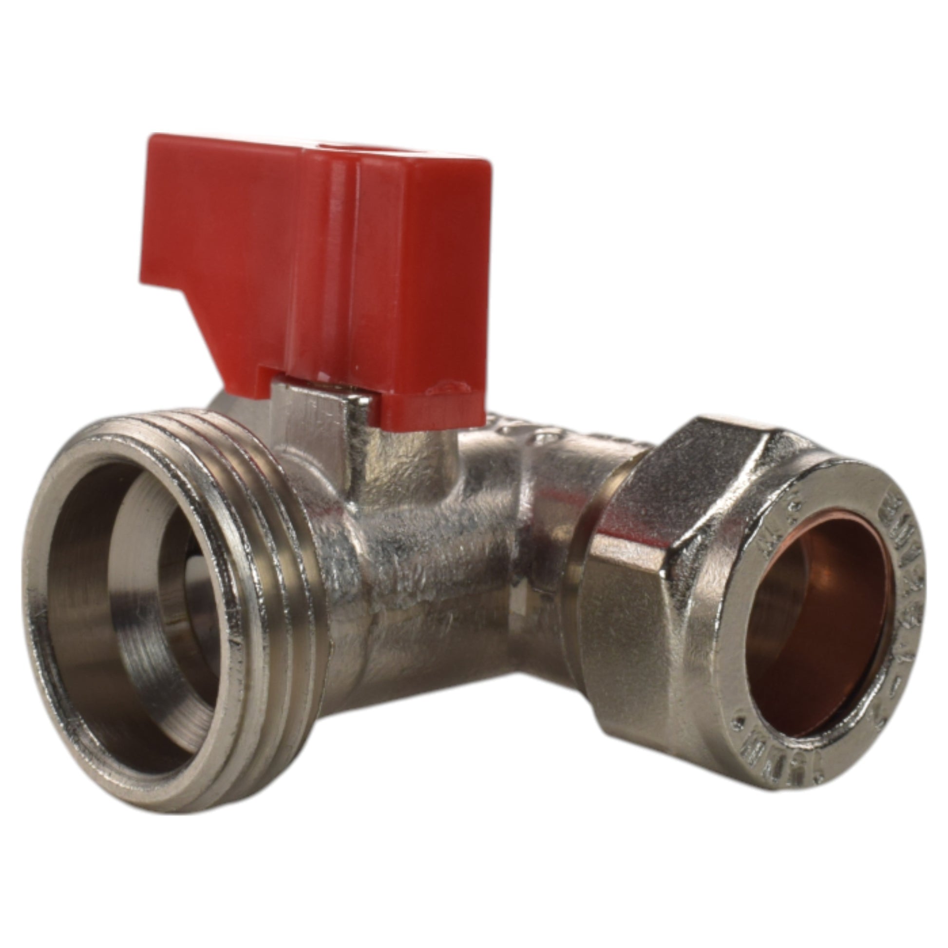 Lever tap connection kit—tee fitting with red plastic insert and stainless threaded ends