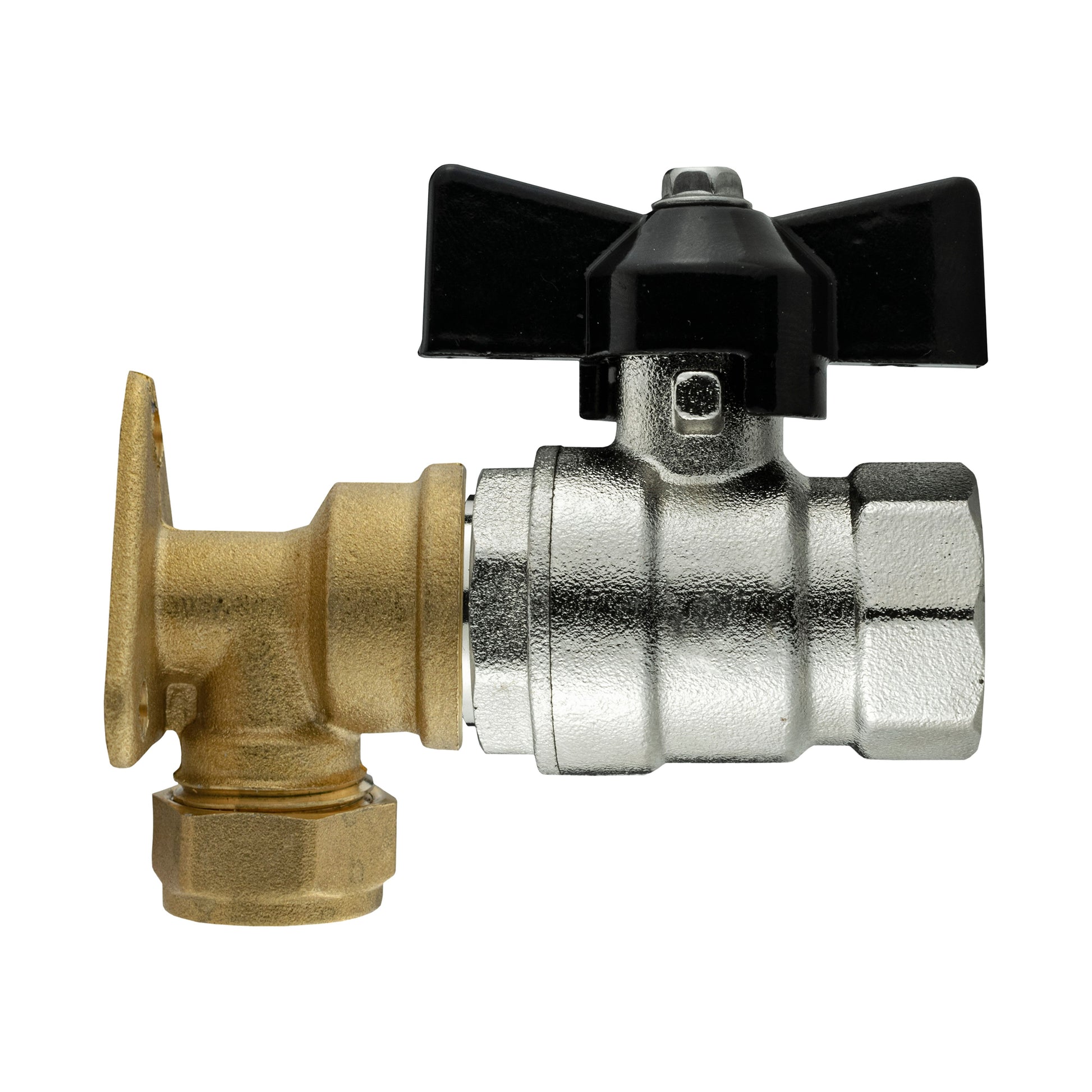 15mm brass wall flange kit with 1/2" BSP bib valve