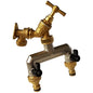 15mm Brass Wall Flange Kit: brass tap with metal split connector and quick-connect fittings