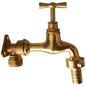 Polished brass wall tap connector kit with lever handle and 15mm barbed outlet
