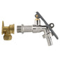 15mm wall flange kit in brass with lever tap and hose barb, lever lock