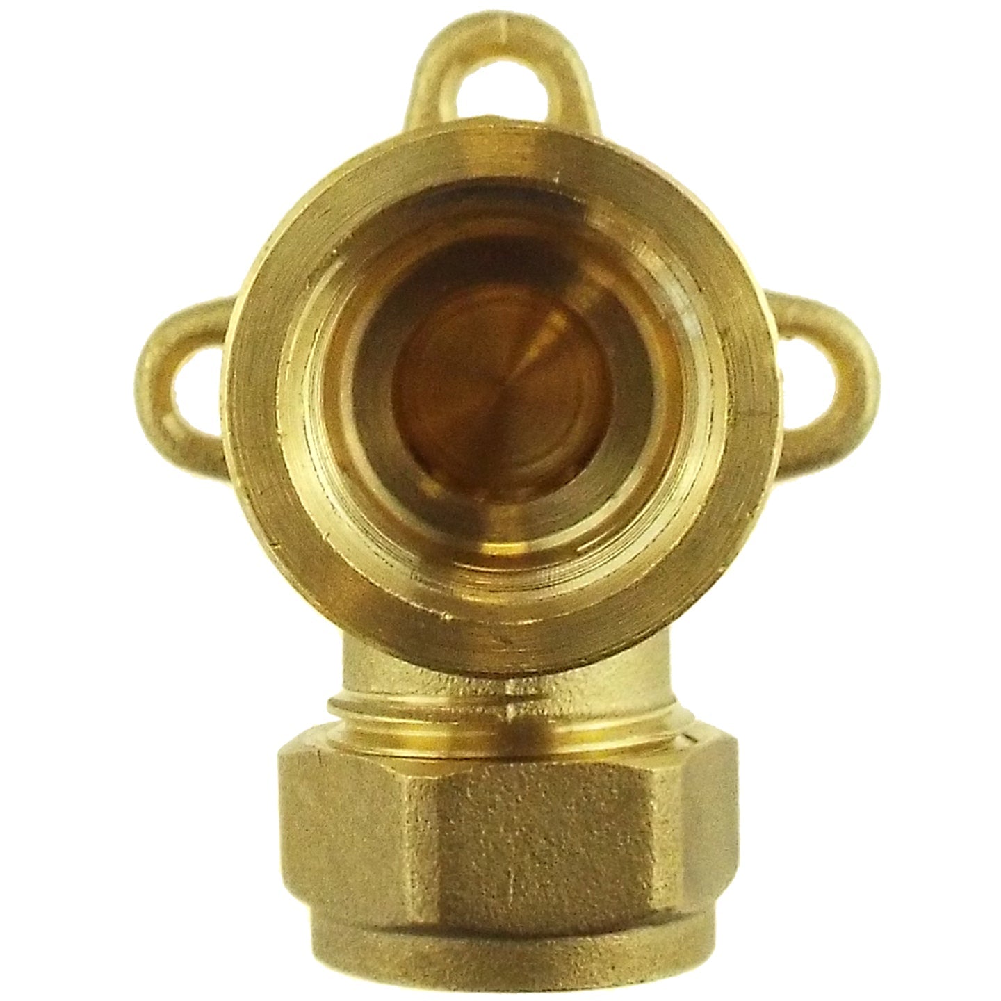 Messing 15mm Wandflansch-Adapter mit zentraler Innenöffnung und Ringgehäuse