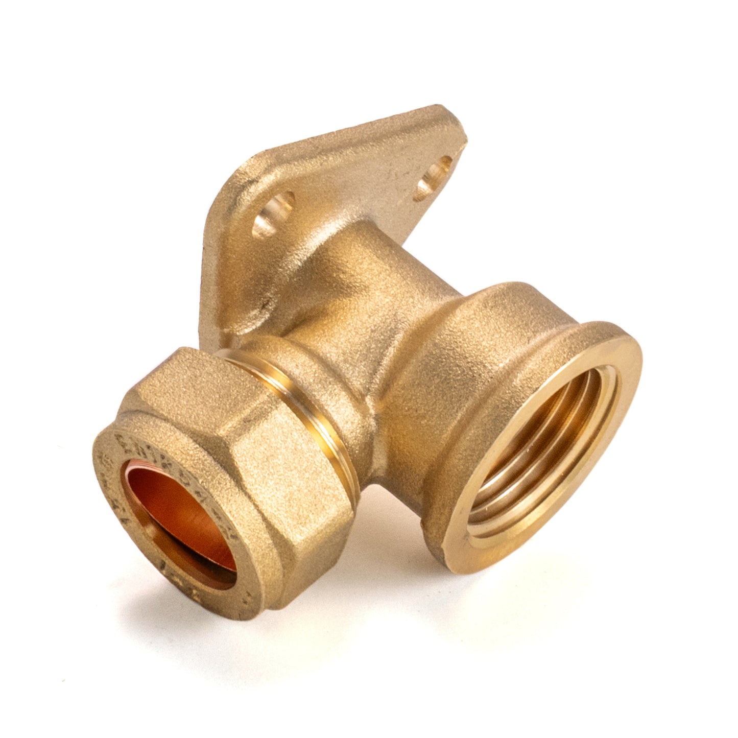 Brass 15mm wall flange elbow connector with external threads for pipe fitting