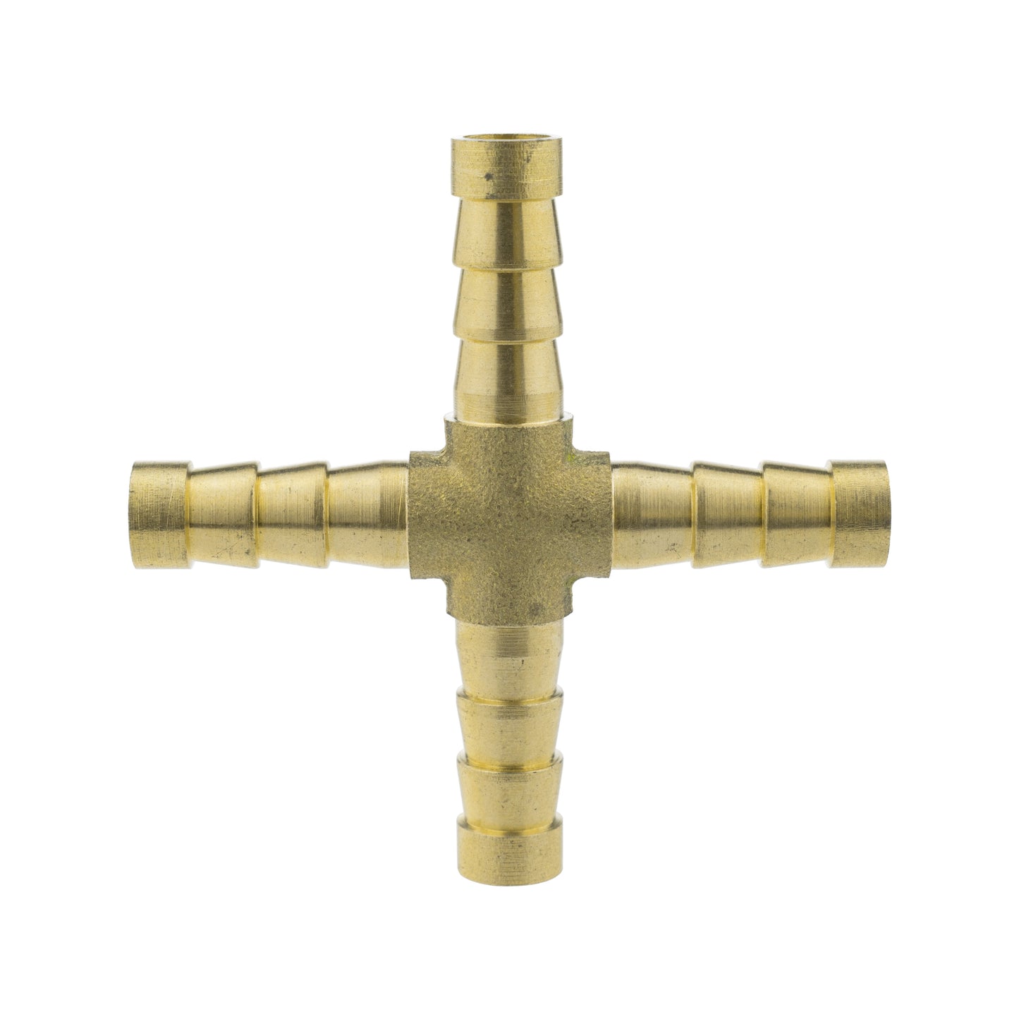 Brass cross joiner 6mm, four-way barbed fitting