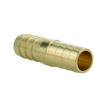 Brass straight joiner 12.5mm, angled view showing flared socket end