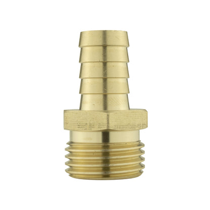Brass straight joiner, 13mm barb end above 1/2" BSPM male threads