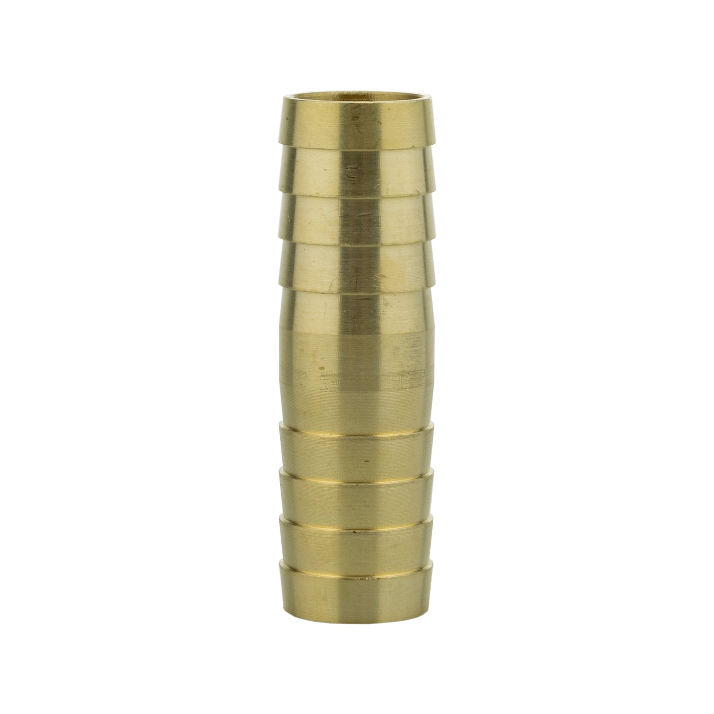 Brass straight joiner 15mm coupling piece with ridged sections