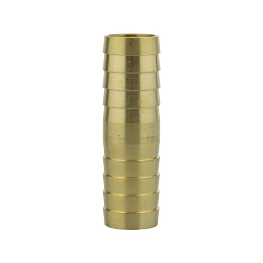 Brass straight joiner 15mm coupling piece with ridged sections