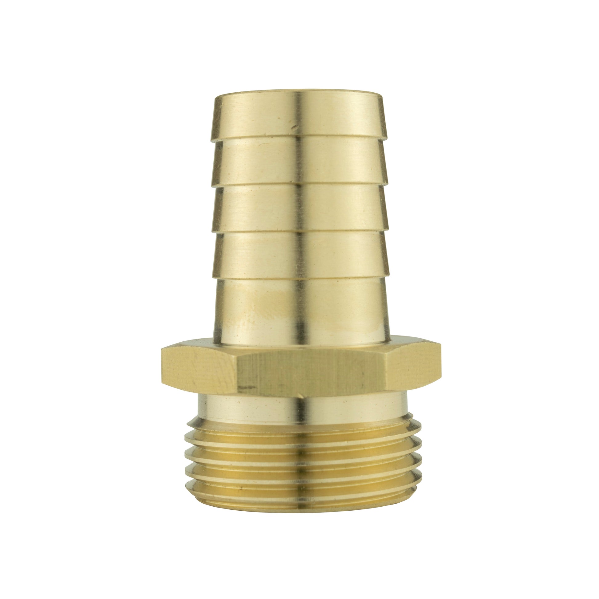 19mm brass barbed connector with hex fitting and barbed hose end
