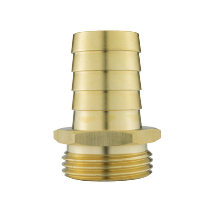 Brass straight joiner 25mm barb with hex nut and threaded ends