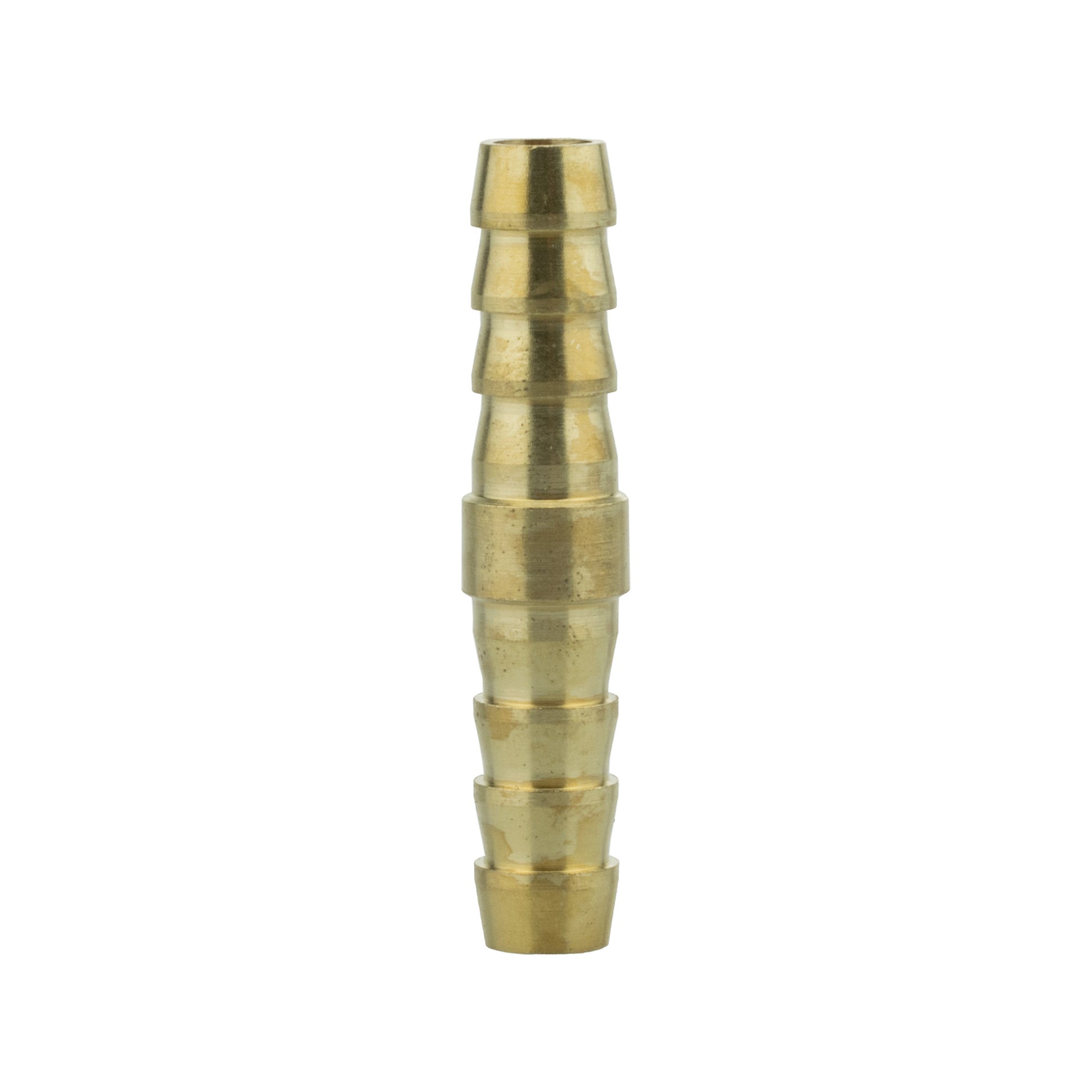 Brass straight joiner, 6mm, tapered coupling with ridges and open ends