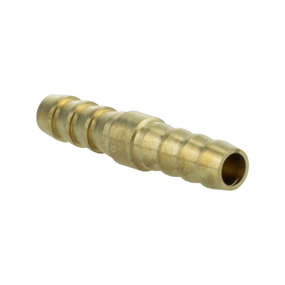 Brass straight joiner, 6mm, male barbed end with ridged collar