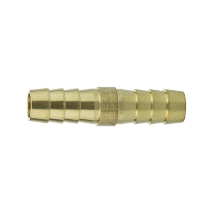 Brass 8 mm straight joiner, longer section with evenly spaced ridges