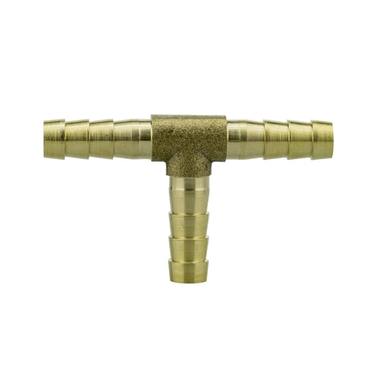 Brass tee connector (8mm) with three barbed ends and central outlet