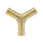 Brass Y tee connector, 10mm barbed ends, Y-shaped plumbing fitting