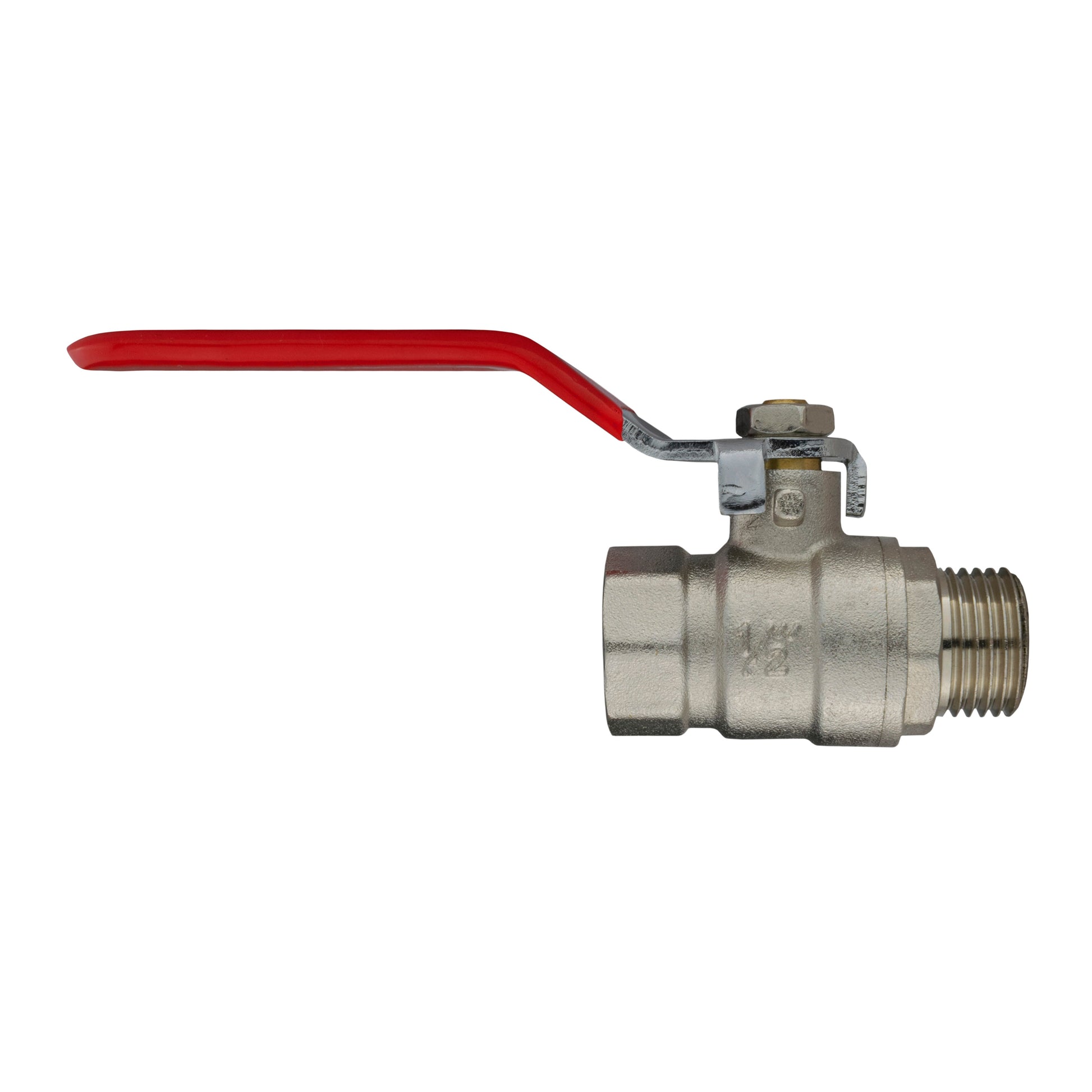 IBC 16mm barbed straight fitting with red lever and S60x6 cap connection