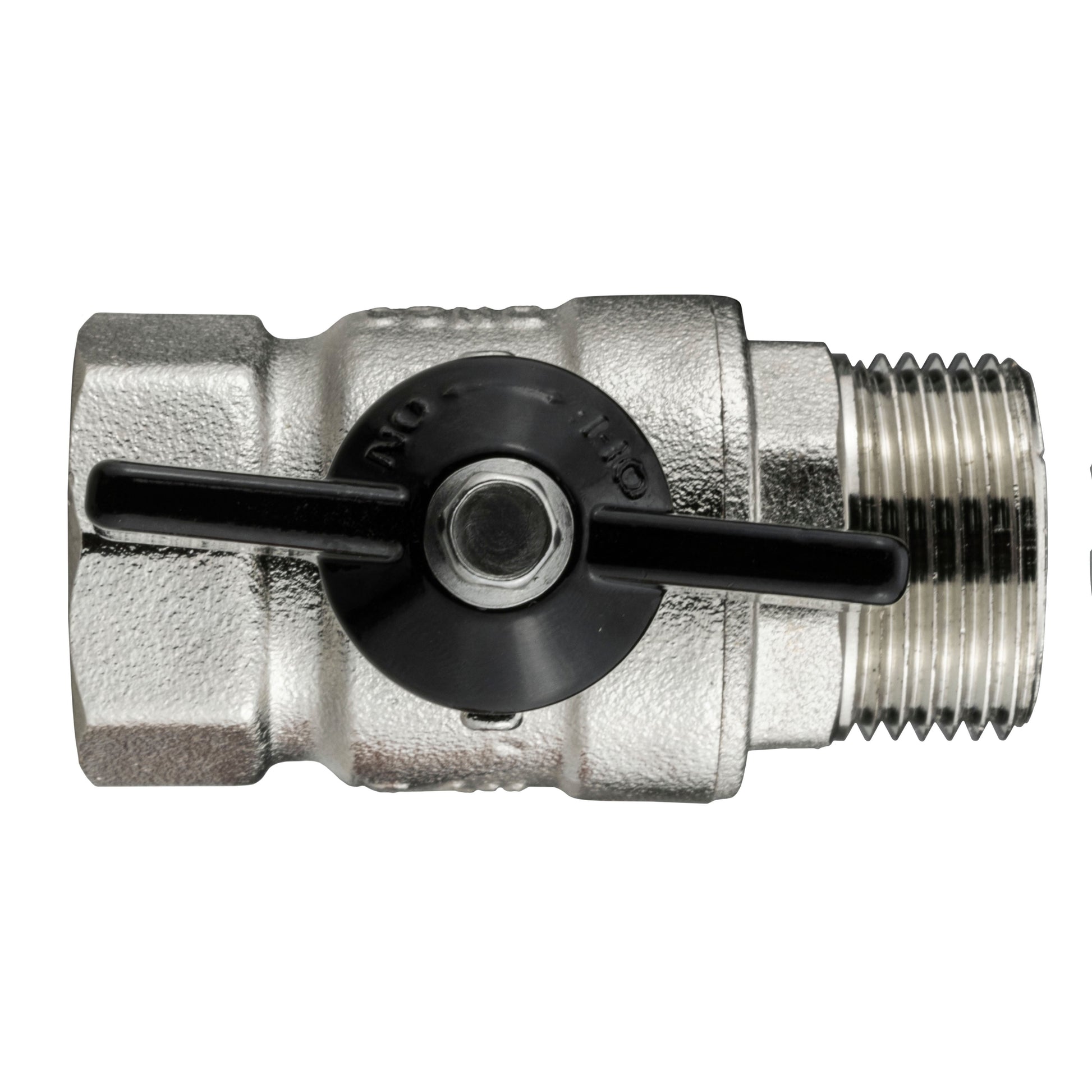 Bib valve wall flange kit showing 1/2" BSP threaded outlet and black lever handle