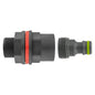 Wasserfass-Anschluss ½” BSPM-F mit männlichem Quick-Connector, Lime-Griff