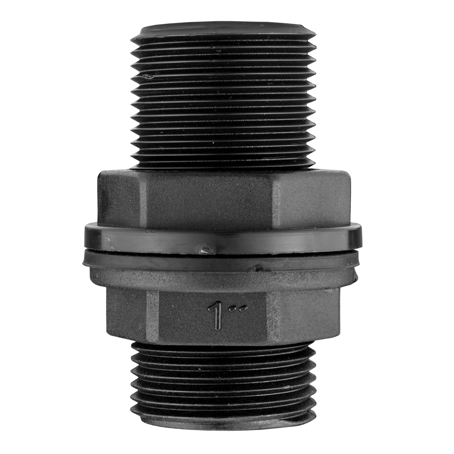Tank Connector mit Unterlegscheibe, 2" BSPM, mittlere Flanschmanschette, schwarzes Gewinde