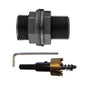1" BSPM tank connector with washer and drill bit